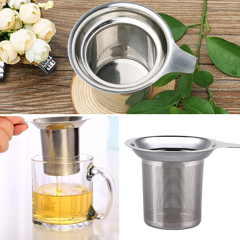 

1pcs High Capacity Tea Strainer Stainless Steel Tea Leaf Infuser Coffee Grounds Filter Mesh Practical Home Kitchen Accessories