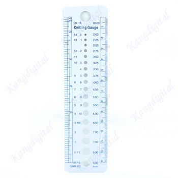 

UK US Canada Gauge Inch cm Ruler Tool All In One Knitting Needle Sizes LX9A