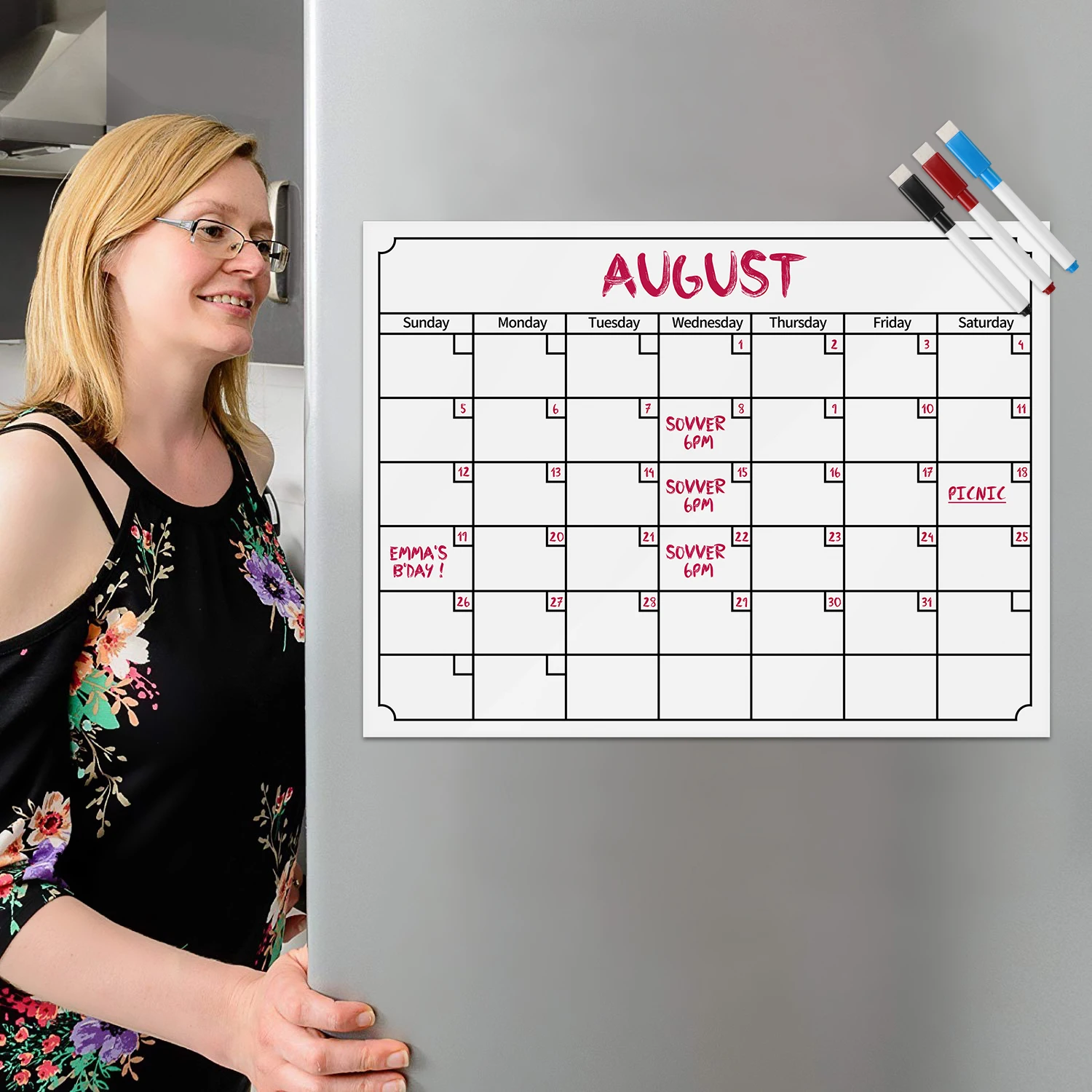 dry-erase-calendar-3-colored-markers-dry-erase-weekly-calendar-for-refrigerator-grocery-list-and