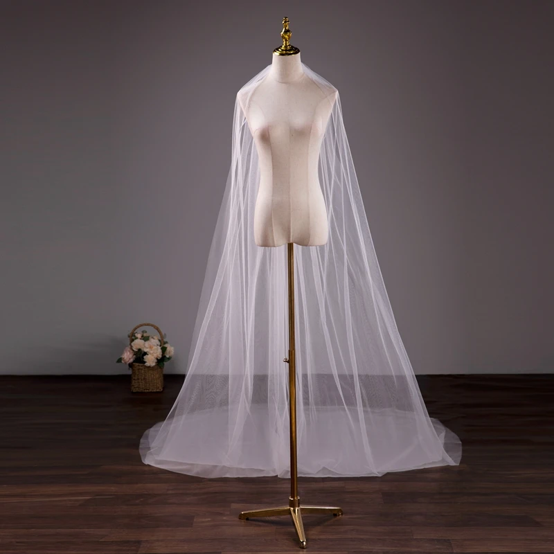 Two Layers Wedding Veil Bride Veil White 3 Meter 5 Meter Long Veu De Novia Brief Veil for Bride with Comb Church Veils