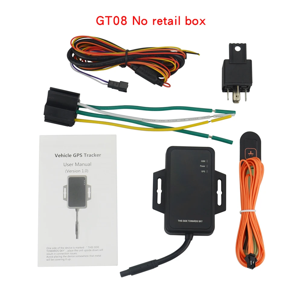 No box Concox водонепроницаемый gps трекер GT08 автомобиль gps отслеживание вибрации сигнализация отключение сигнализации проверка местоположения GSM gps слежение за мотоциклом - Цвет: No box