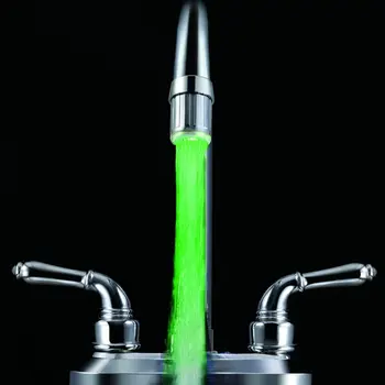 

LED Light Change Faucet Green Temperature Sensor Water Faucet Shower Water Nozzle Head Light Bathroom Kitchen Faucets