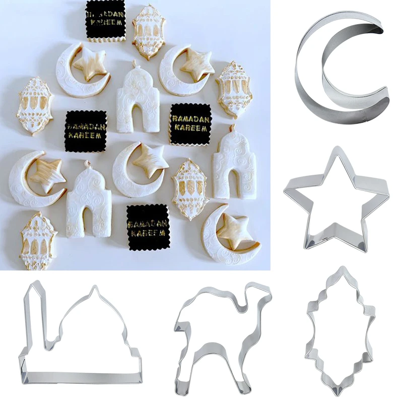 Eid Mubarak Cookie Cutter Set Moon Star Biscuit Mold Diy Cake Baking Tools Ramadan Kareem Islamic Muslim Party Home Decorations Party Diy Decorations Aliexpress