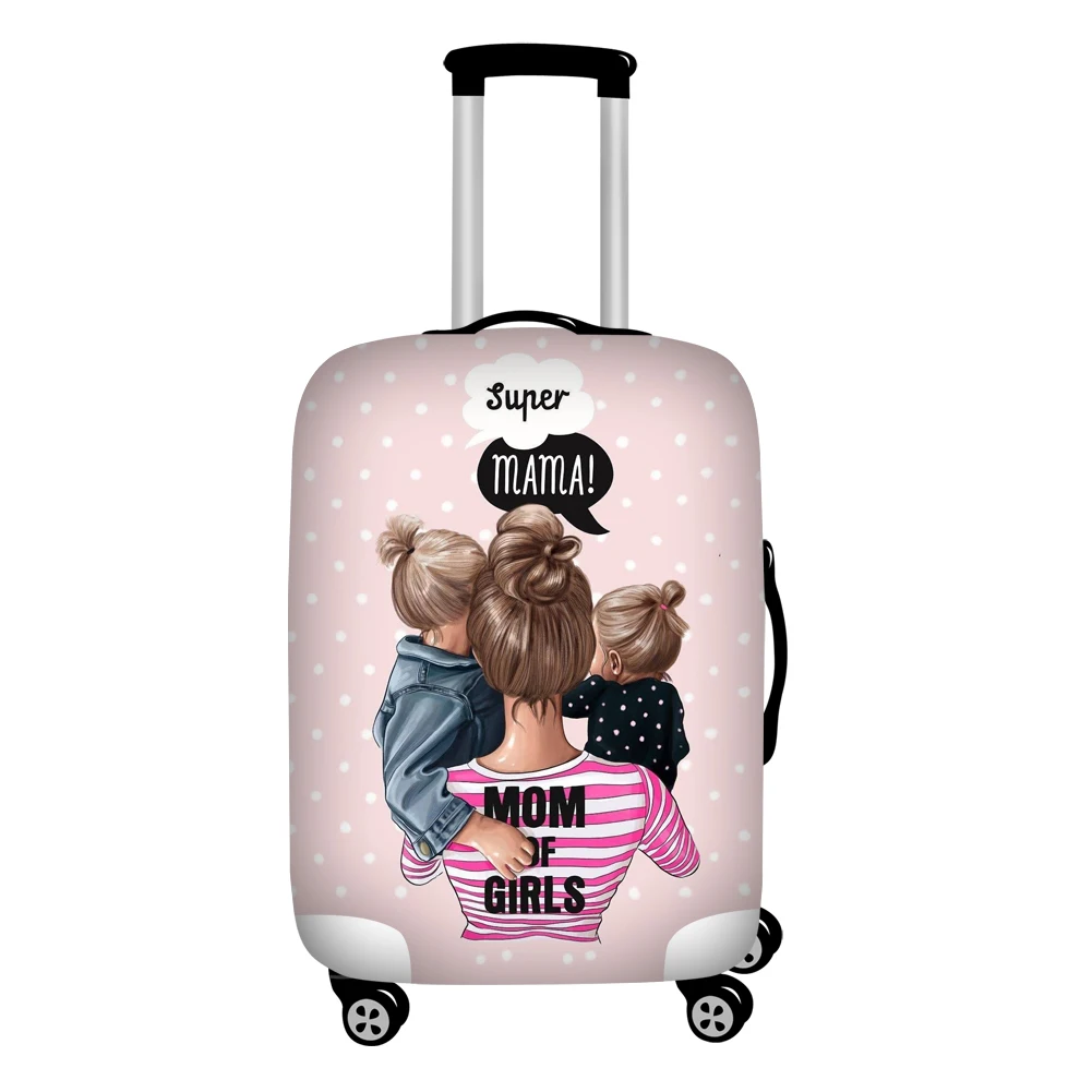 Twoheartsgirl милые Чехлы для багажа с принтом Super Mama, эластичный чехол для чемодана 18-32 дюймов, пылезащитный чехол, защита багажа, застежка-молния - Цвет: LH1158