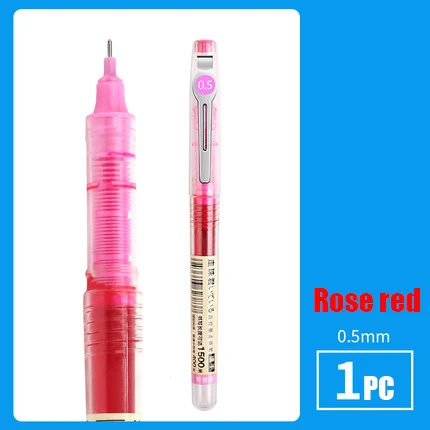 1PCS Rose Быстросохнущая гелевая чернильная Ручка-роллер, черные, синие, красные, зеленые, фиолетовые, розовые, 0,5 мм, иглы, цветные ручки, японские чернила, школьные, офисные принадлежности - Цвет: 1PCS Rose