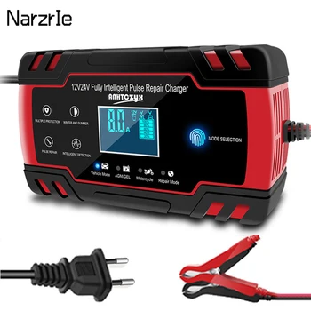 baratas Carregador De Bateria 12v 24v 8a Pulso Reparação Display Lcd Inteligente Carga Rápida Agm Ciclo Profundo Gel Chumbo-ácido Carregador De Bateria De Carro Automático