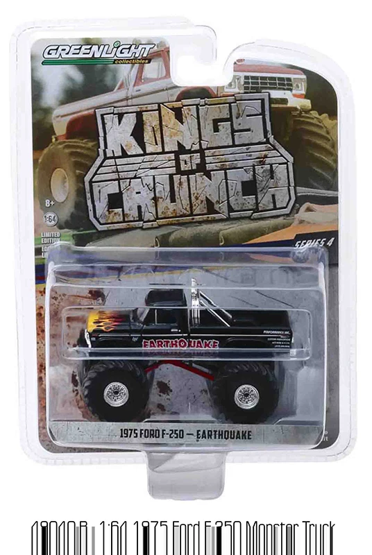 Зеленый свет 1: 64 сейсмо-1975 Ford F-250 Monster Truck Игрушечная машина из сплава игрушки для детей литой модельный автомобиль подарок на день рождения