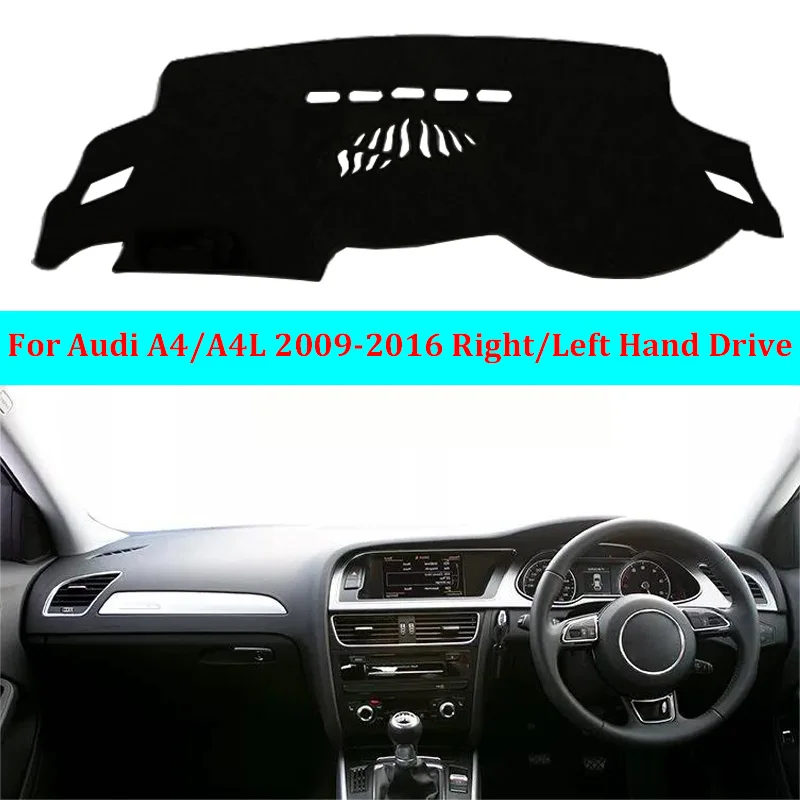 Для Audi A4 A4L B8 2009- автомобиля внутренняя приборной панели крышки тире коврик ковер накидка 2010 2011 2012 2013 2 слоя козырек от солнца