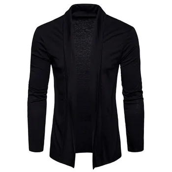 

NEGIZBER 2020 New Spring Long Sleeve T Shirt Men Solid Slim Fit Long Style Cardigan Top Tees Fashion 95% Cotton Men's T-shirts