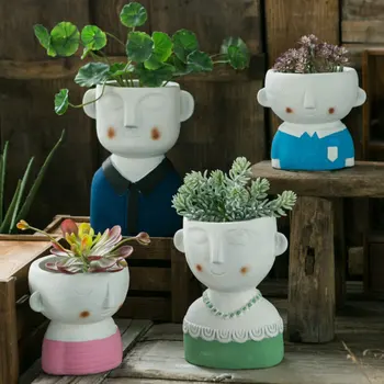 

Creative Faceless Girl Boy Planter Flower Pot Indoor Garden Home Decor Flowerpot Planter Desktop Vase Home Bonsai Pot