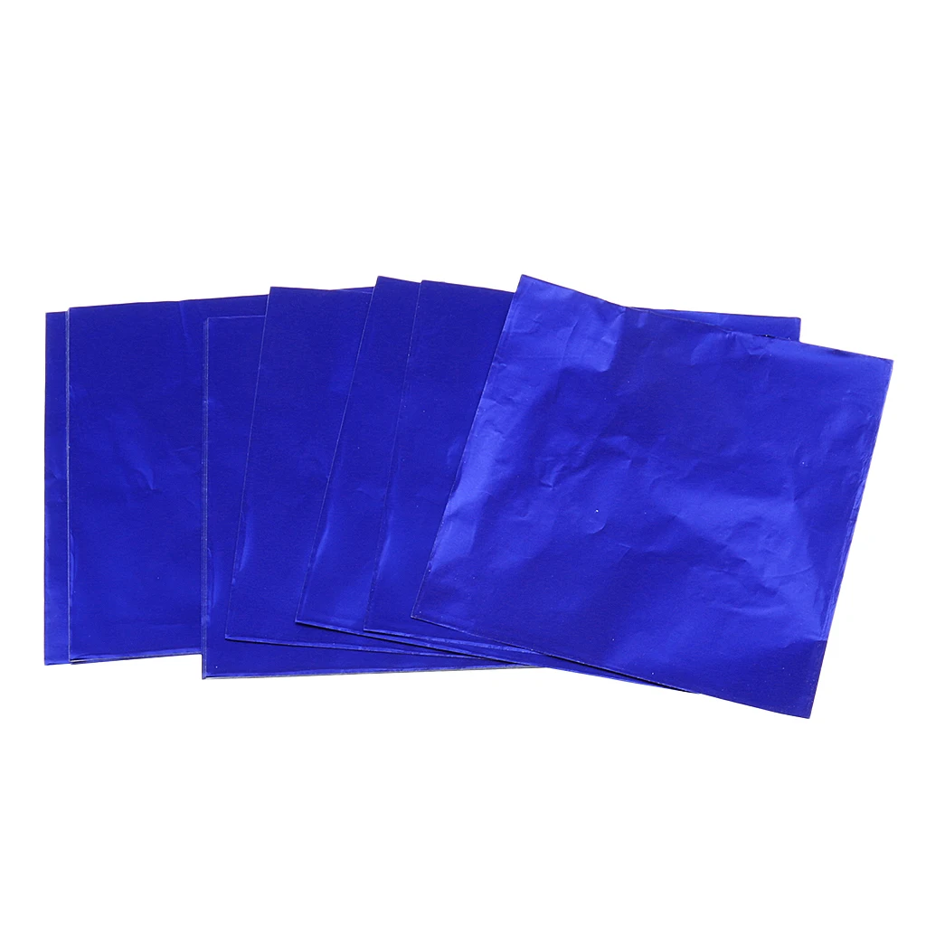 Dark Blue as descri 100x DIY Конфета Шоколад Конфеты квадратный Фольга Упаковка Бумажные принадлежности для праздника - Цвет: Dark Blue as descri