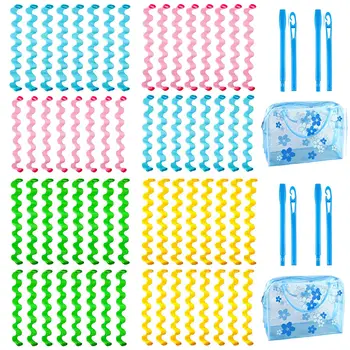 

32pcs Hair Curlers No Heat Spiral Curls Styling Rollers with 4pcs Styling Hooks Accessories for Home Salon DIY Hairstyling