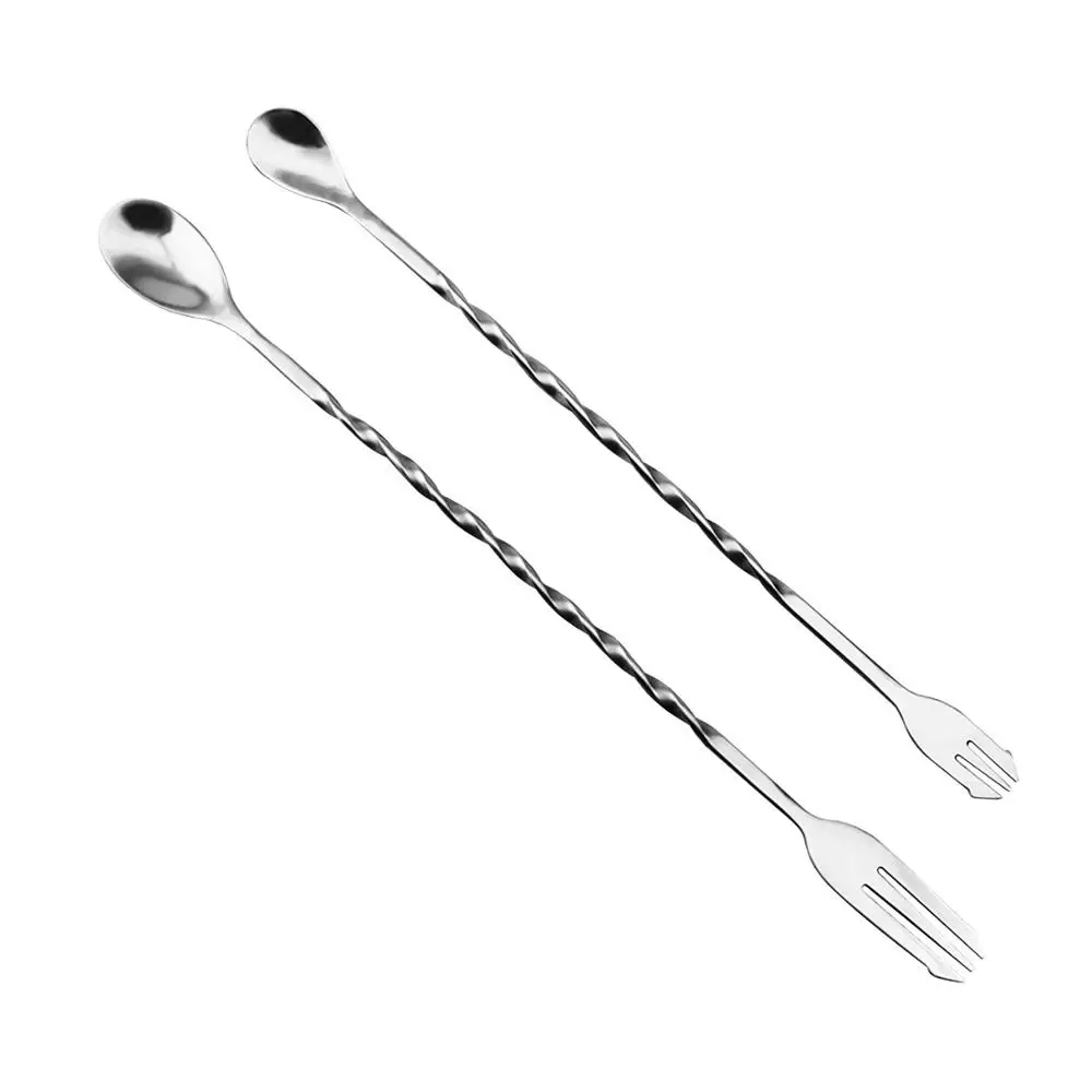 Steel Cocktail Stirring Spoon Bar Puddler Bar Tools （2Pcs）