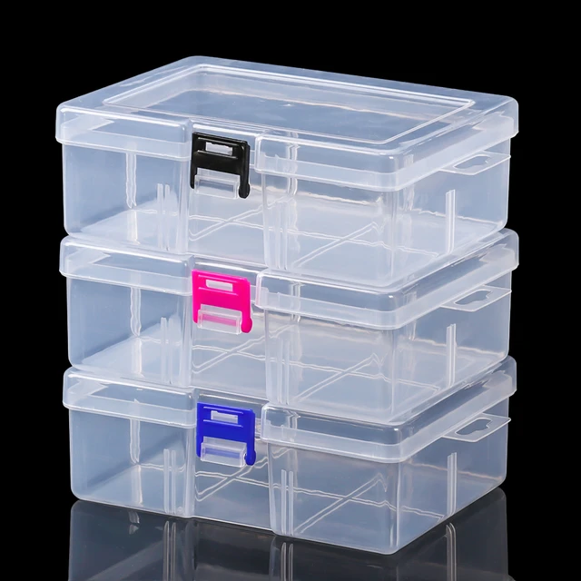 1PC Transparent Plastic Box Rectangular Hardware Classification Box With  Lid Storage Electronic Parts With Lid Collection Box - AliExpress