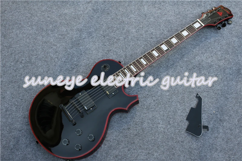 Suneye глянцевая черная отделка на заказ электрогитара Красная гитара обвязочная гитара электрическая левша Гитарный комплект на заказ