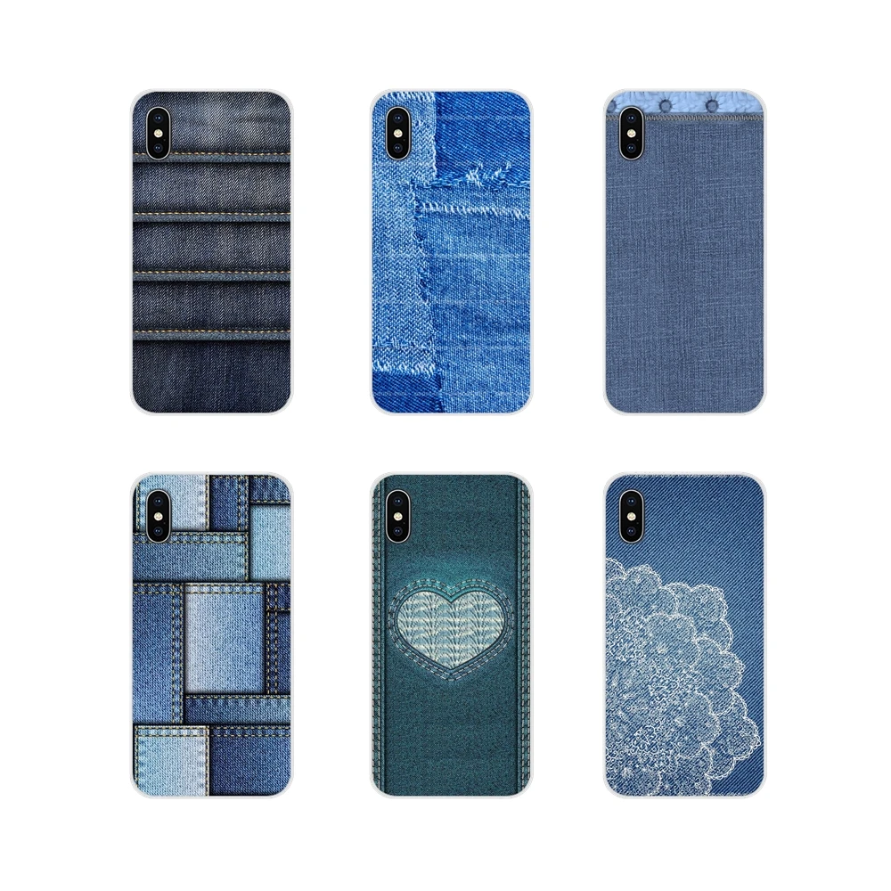 Accessories Phone Shell Case For Sony Xperia Z Z1 Z2 Z3 Z5 compact M2 M4 M5 E3 T3 XA Huawei Mate 7 8 Y3II Lace Patch Denim Jeans | Мобильные