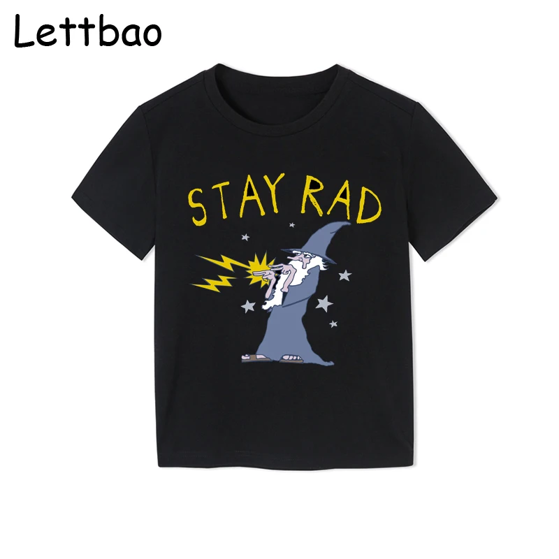 Футболка для мальчиков с надписью «Stay Rad Wizard» Детская футболка крутые футболки с 3D принтом Халка Детские футболки Футболка Camiseta