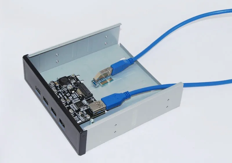 PCI-E 1x до 4 портов USB 3,0 карта 5,2" ячейка для дискет Передняя панель USB3.0 концентратор сплиттер Внутренний замок с секретом кронштейн адаптер для ПК рабочего стола