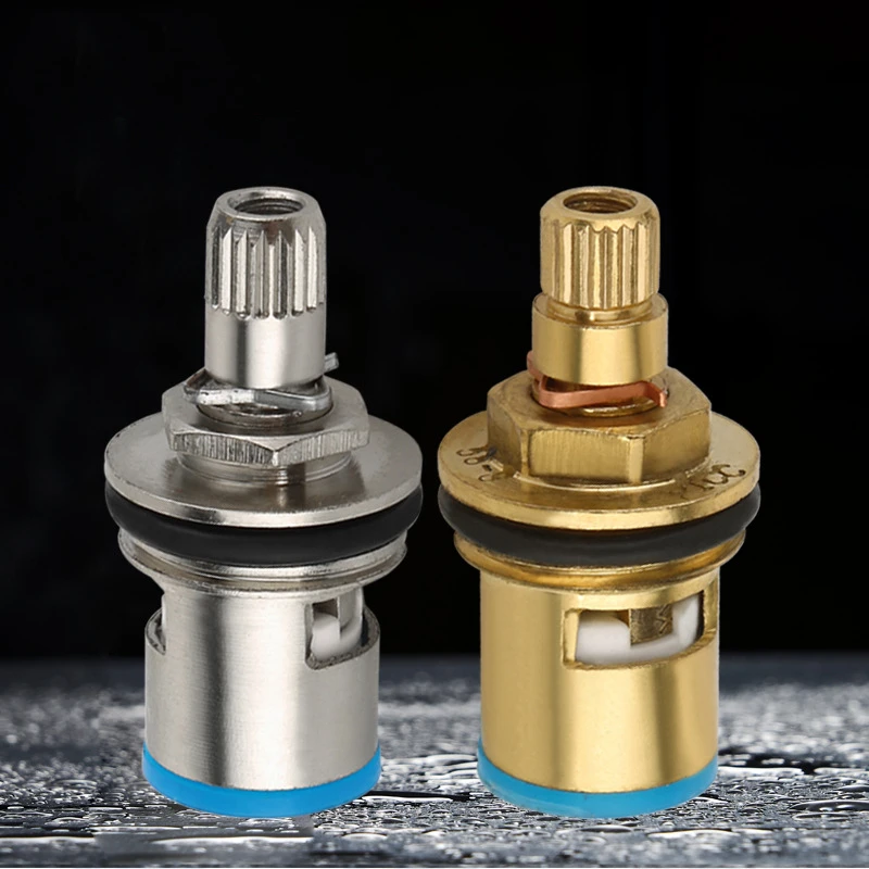 1/2" Replacement Brass Ceramic Disc Tap Valve Quarter Turn Cartridges Gland Insert 20 Teeth Bathroom Faucet Accessory