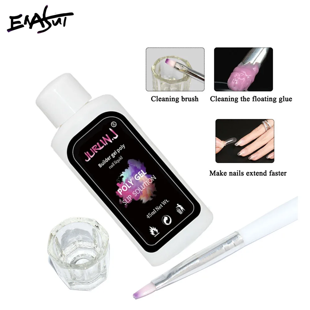 ENASUI 2*45ml Nail Polish Gel Liquid Slip Solution Gel Brush Cleaner Nail Extension UV Gel DIY Manicure Professionial