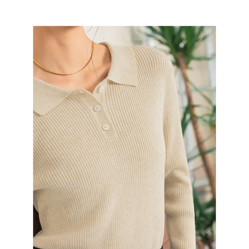 Ceny INMAN 2020 wiosna nowy nabytek biuro elegancki jednolity kolor skręcić w dół kołnierz montażu minimalistyczny Lady kobiety bluzki z dzianiny