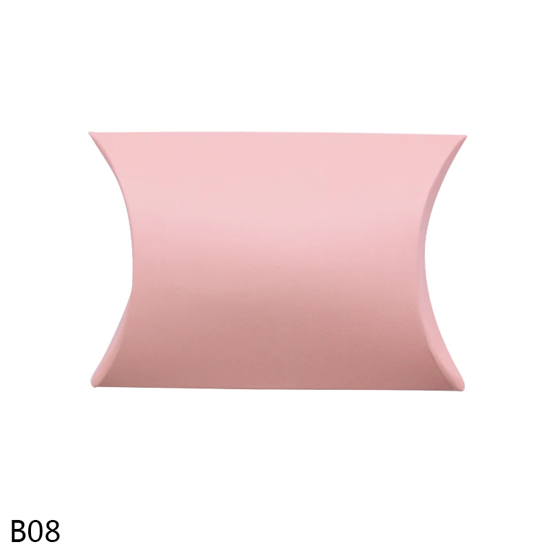 B08 10 шт., Подарочная коробка для подушки из крафт-бумаги, основной белый цвет, Подарочная коробка для свадебной вечеринки, подарочные коробки для конфет, товары для дома, вечеринки, дня рождения - Цвет: B08