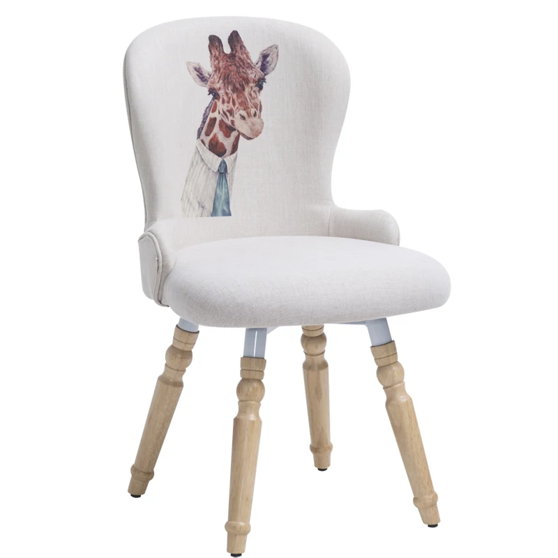 

Solid wood dining chair net red chair makeup back desk stool simple leisure chair computer Nordic home cartoon