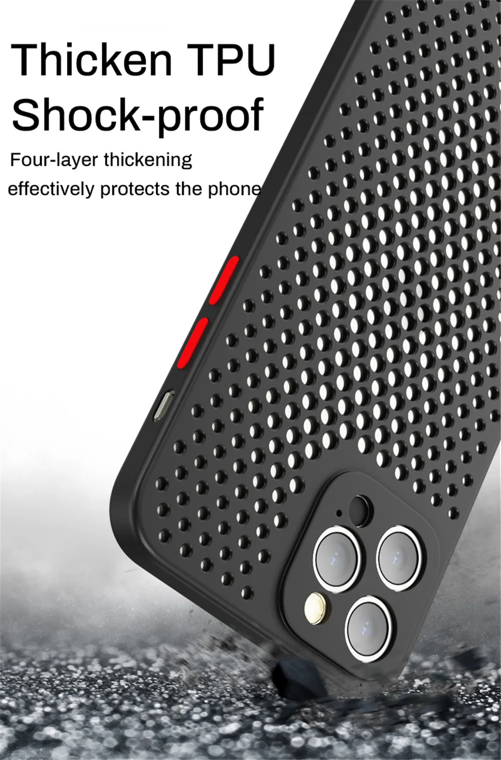 case iphone 12 pro max Heat Dissipation Breathable Cooling Case For iPhone 12 11 13 Pro Max 13 Mini X XS Max XR 7 8 6S Plus SE 2020 Soft Silicone Cover iphone 12 pro max leather case