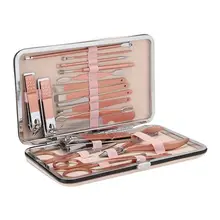 Маникюрный набор 18 шт./компл. Нержавеющая сталь маникюра и педикюра, фрезер машинки для стрижки ногтей, набор для ногтей Уход за лошадьми набор инструментов акриловый Фрезер для ногтей cо шлифовальными комплект