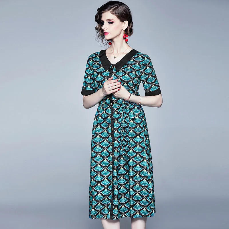 2019 nieuwe print taille lange paragraaf grote schommel korte mouwen jurk fairy super jurken zoete EEN woord 2019 nieuwe print taille lange paragraaf grote schommel korte mouwen jurk fairy super jurken zoete EEN woord