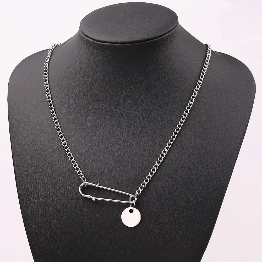 Necklace 6 1 Набор, мужское панк готическое ожерелье и браслеты, набор из сплава, колючая проволока, ожерелье и браслет, ювелирные изделия, хип-хоп колье и браслет - Окраска металла: Necklace 6