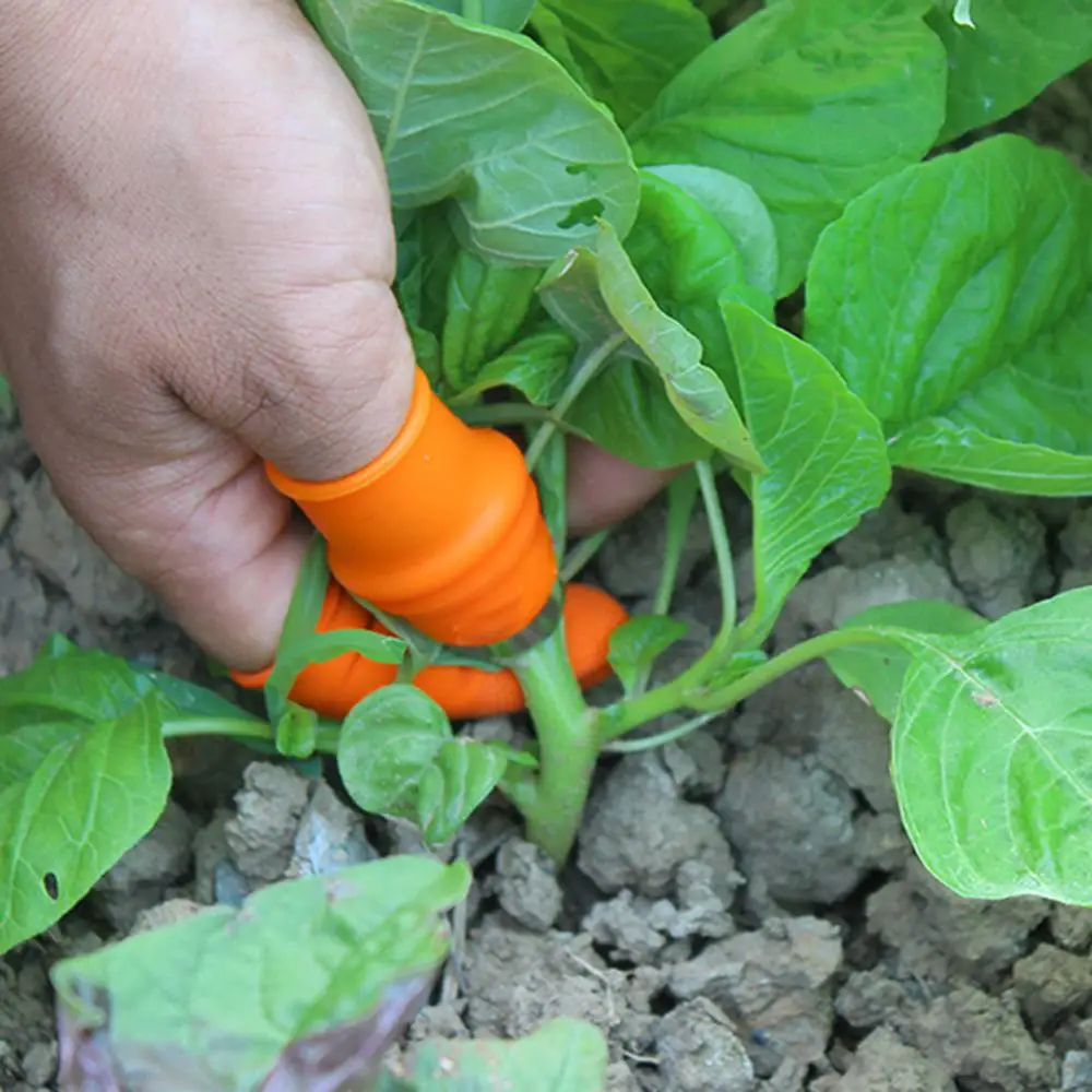 Silicone Thumb Knife Finger Protector Vegetable Fast Picking Harvesting Knife Plant Blade Scissors Cutting Rings Garden Gloves