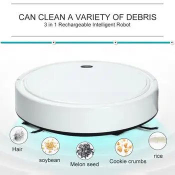 

3 in 1 Rechargeable Intelligent Robot Multi-function Vacuum Cleaner Sweeper Smart Washing Mop for home for dry and wet cleaning