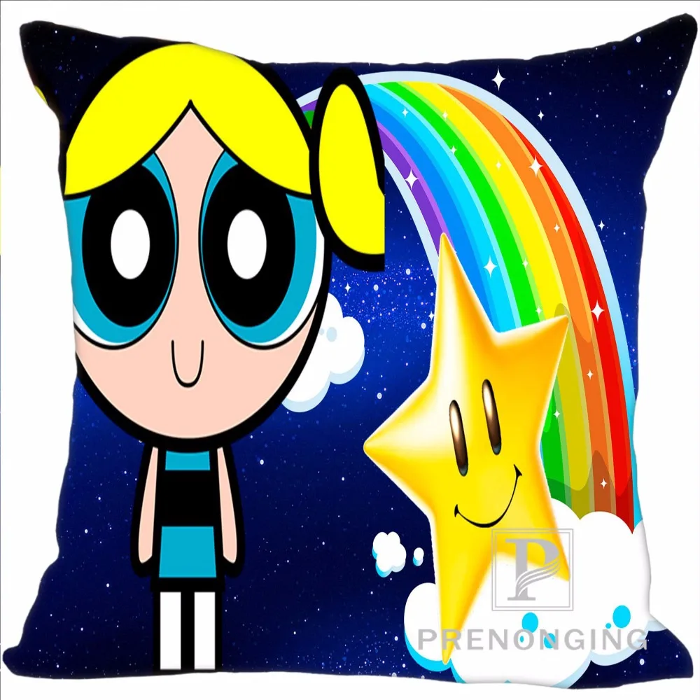 Пользовательские наволочки крышка Powerpuff девушки квадратная Подушка на молнии крышка 20x20 см, 35x35 см(одна сторона) 180117#118