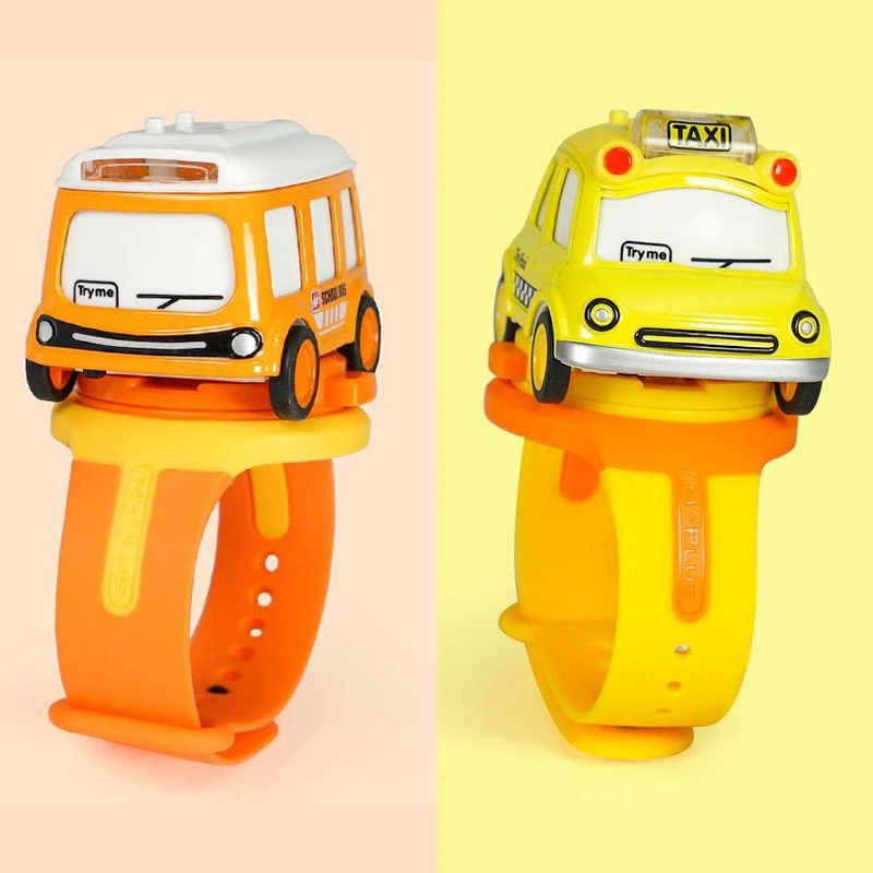

Kids Watch Toy Mini Alloy Bus Pull Back Car Watch Toy Baby Watch Touchable Music Light Children Gift