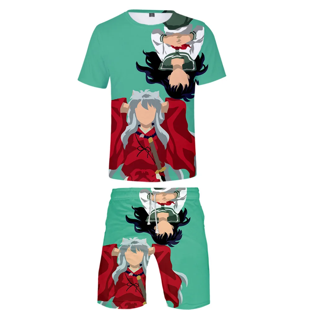 Inuyasha 3D стиль дизайн аниме Мужской комплект из двух предметов удобный и повседневный мотор бег
