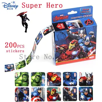 

200pcs Disney Mickey Frozen Super Hero Sticker Princess Scrapbooking For Decor Computer Notebook Cartoon Toy Stickers