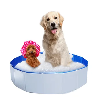 

80x20CM Foldable Dog Pool Pet Bath Swimming Tub Bathtub Outdoor Indoor Bath Swimming Pool Summer Washing Pond