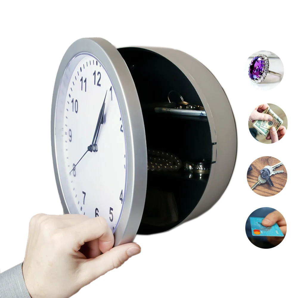 Safe Secret Compartment Working Wall Clock Hidden Container Box for Money Stash Jewelry Valuables Cash Storage | Безопасность и
