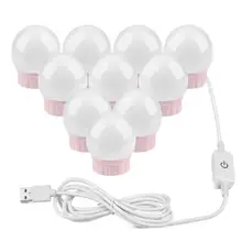 Розовый косметический зеркальный светодиодный светильник с лампочками, набор ламп, регулируемый светильник, косметический светильник