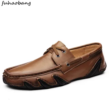 

Men Shoes oxfords Genuine Leather Casual Shoes lace up Soft Simple Comfortable Flats Shoes Men Zapatillas Hombre Sneakers