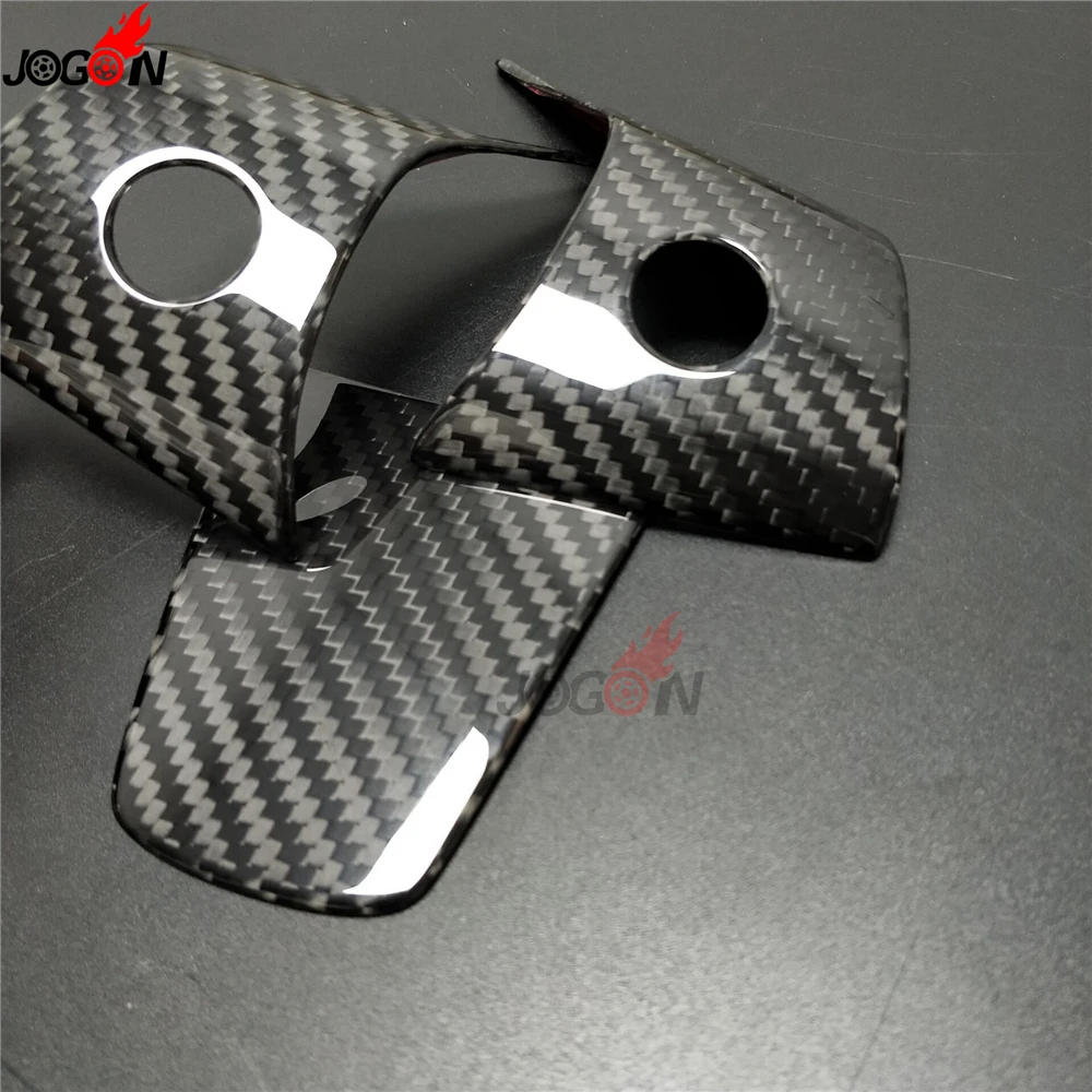 Carbon Fiber Interior Front Steering Wheel Button Switch Panel Frame Cover Trim Sticker Molding For Tesla Model 3