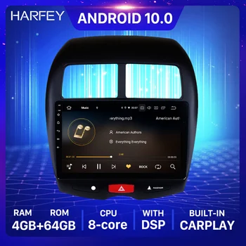 

Harfey 1Din 10.1" 4+64GB Android 10.0 GPS Car Radio Multimedia Player For 2010-2012 2013 2014 2015 Mitsubishi ASX Peugeot 4008