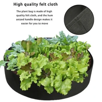 

Fabric Raised Garden Bed Round Planting Container Grow Bags Breathable Felt Fabric Planter Pot for Plants Nursery Pot