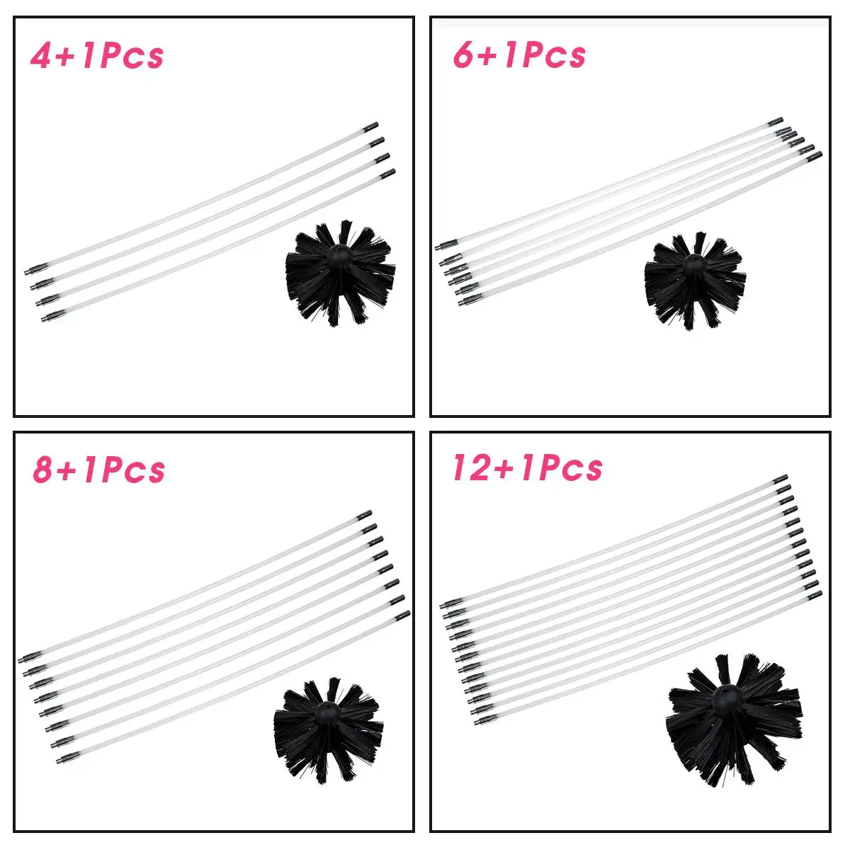Ceny 1 zestaw szczotka nylonowa z 12 sztuk długa rączka elastyczna rura szczotki do komina czajnik dom Cleaner szczotka narzędzie do czyszczenia zestaw