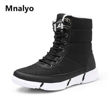 

Mnalyo 2019 New Winter Thick plush Men Snow Boots Shoes Warm Winter Men's Sneakers Footwear Fashion Ankle Boots Men Botas Hombre