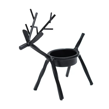 

Reindeer Candlestick Party Decor Christmas Table Light Candle Holder Lighting Iron Art Home Decor Gift