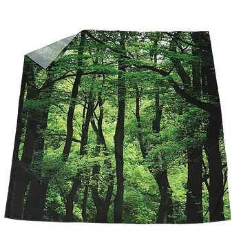 

Fabric Waterproof Bathroom Shower Curtain Panel Sheer Decor With Hooks Set, Green woods