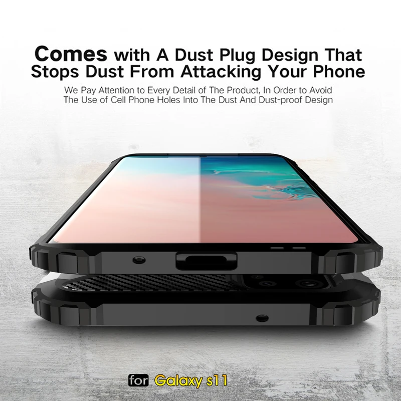 Прочный двухслойный армированный чехол для Samsung Galaxy S20 Ultra S10 Note 10 Plus A10 A30 A40 A50 A71 A51