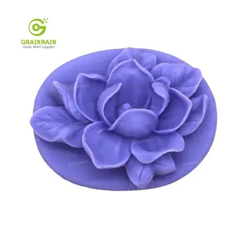 

Grainrain Flower Mold Oval Silicone Soap Mold Handcrafted Gardenia Soap Candle Resin Mould